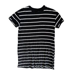 Black & White Women's Short Sleeve Basic T Shirt Size Large